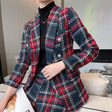 Interview Suit Women Plaid Blazer Women's Casual Suit