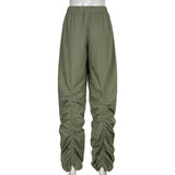 Julia Fox Low Rise Jeans Pleating Casual Pants with Large Pockets Hot Girls