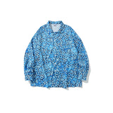 Man Fall Outfits Letter Long Sleeve Shirt Men and Women High Street Loose All-Match Casual Flower Shirt