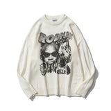 Men Sweater Character Printed Sweater Men's round Neck Sweater Autumn Loose Pullover