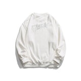 Man Fall Outfis Casual Simple Letter Embroidered Crew Neck Sweater Loose Bottoming Top