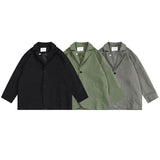 Man Fall Fall Vintage Solid Color Two Button Blazer Loose-Fitting Casual Suit