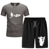 Vlone T Shirts & Shorts 2 Piece Set Men'S Summer Sports Fitness Casual Shorts Suit