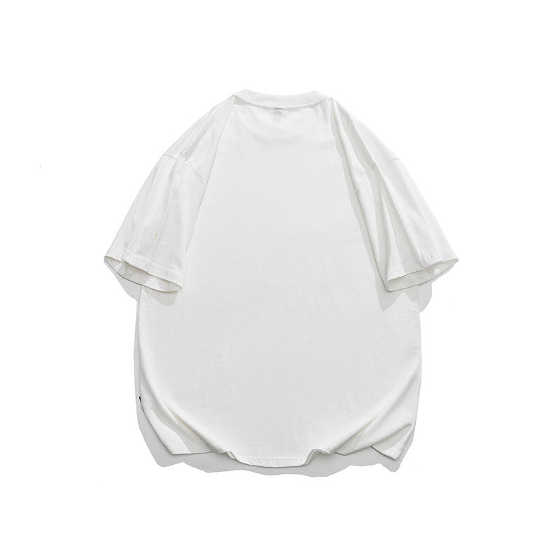 Men T Shitrs Feather Necklace Deconstructed Round Neck Loose