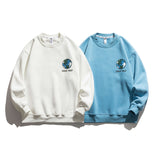 Man Fall Outfis Fall and Winter Creative Color Letter Print Sweatshirt Boys Street Loose Casual Top