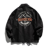 Man Fall Outfis Autumn Clothes Retro Creative Letter Print Jacket Boys Hip Hop Baggy Casual Jacket