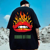 Men T-Shirts Printed Loose Half Sleeve