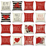 Valentine's Day Pillow Covers 4 Piece Random Styles Together, Home Decoration Red Letter Office Waist Cushion Cover