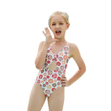 Children Swimsuit One-Piece Swimsuit for Children Backless Floral