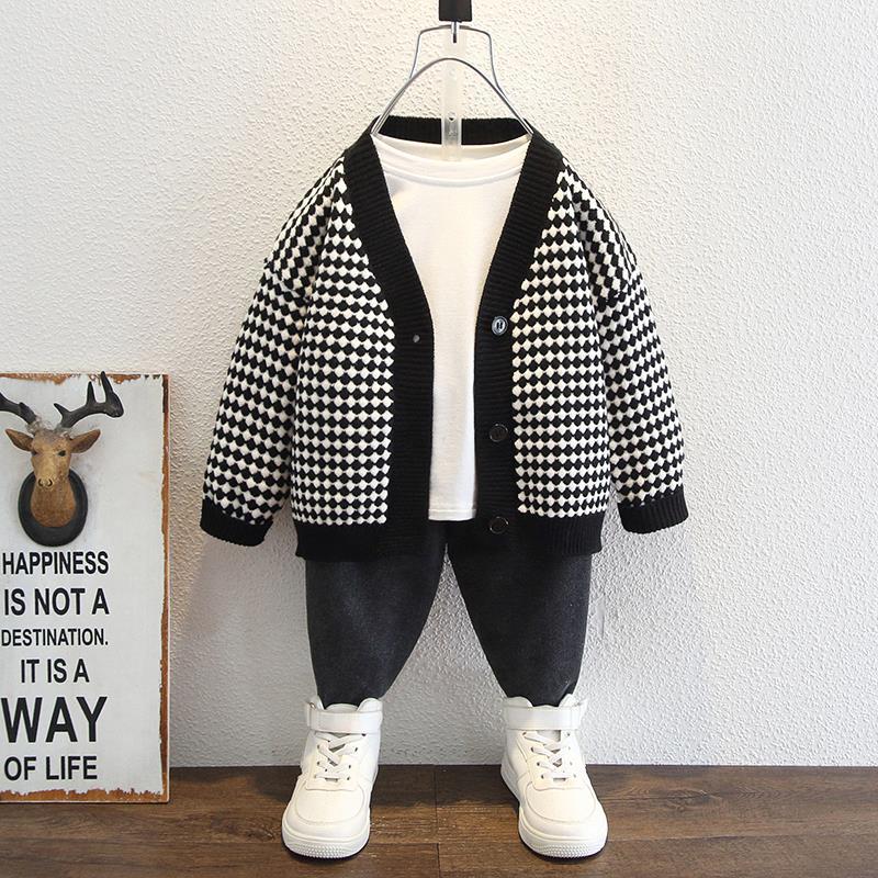 Toddler Boys Sweater Autumn Men's Knitted Cardigan Sweater Coat