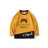 Children Long Sleeve Shirts Spring and Autumn Boys' Long-Sleeved T-shirt Top Children's
