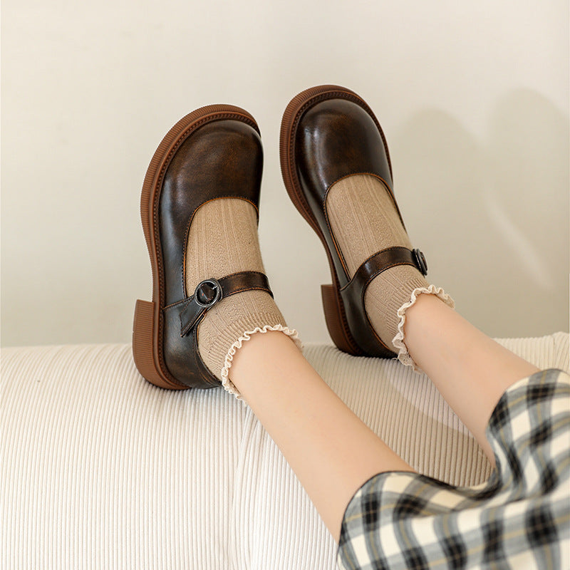 Mary Jane Shoes Autumn And Winter Style Black Jk Uniform Shoes Women