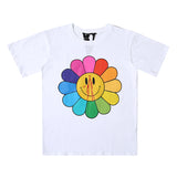 Vlone T Shirt Flower Print Short Sleeve T-Shirt Men And Women Loose Half Sleeve