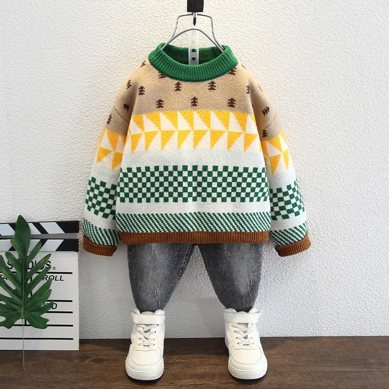 Toddler Boys Sweater Boys' Handsome Sweater Spring and Autumn Sweater Sweater