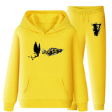 Vlone Hoodie & Pants 2 Piece Set Hooded Suits Men'S Casual