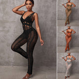 Coachella Music Festival Outfits Backless Beach Jumpsuit Trousers