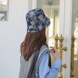 Vintage Check Bucket Hat Cowboy Hat Sunshade Short Brim