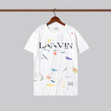 Gallery Dept T Shitrs Summer Vintage Splash-Ink Letter T-shirt Short Sleeve Men