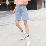 High Waisted Shorts Denim Women's Summer Spring High Waist Shorts Loose Straight Short Pants