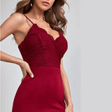 Burgundy Dress Formal Sleeveless Party Evening Dress