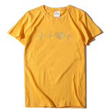 Valentine's Day T Shirt ECG Heart-Shaped Rhinestone Summer Large Size Top