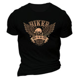 Man T Shirt Cotton round Neck Heat Transfer Patch Short Sleeve Shirt