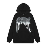 Revenge Hoodie Tech Skull Mask Printed Terry Hoodie