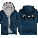 Squid Game Costume Pattern Printed Thickening Zipper Hooded Sweater