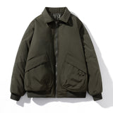 Varsity Jacket Retro Lapels Cotton Jacket Men'S Solid Color