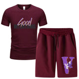 Vlone T Shirts & Shorts 2 Piece Set Short Sleeve T-Shirt Sports Summer