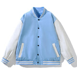 Varsity Jacket Color Matching Thin Stand Collar Baseball Uniform
