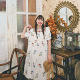 Coachella Music Festival Outfits Heavy Embroidery Printed Patchwork Retro Dress Loose