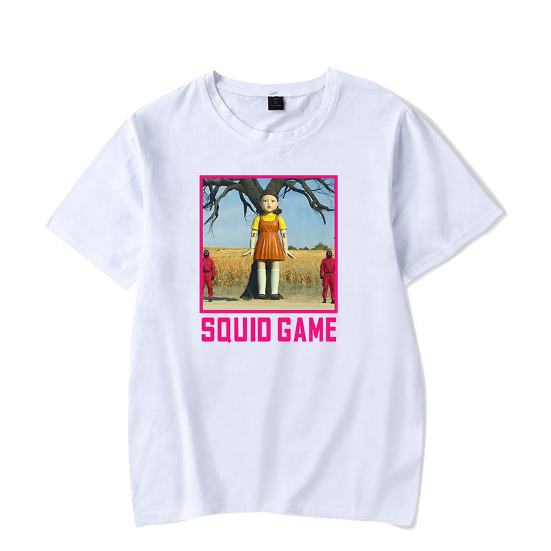 Squid Game Costume Printed Top Short Sleeve round Neck T-shirt