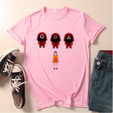 Squid Game Costume 2D Digital Creative Printing Casual Short Sleeve T-shirt