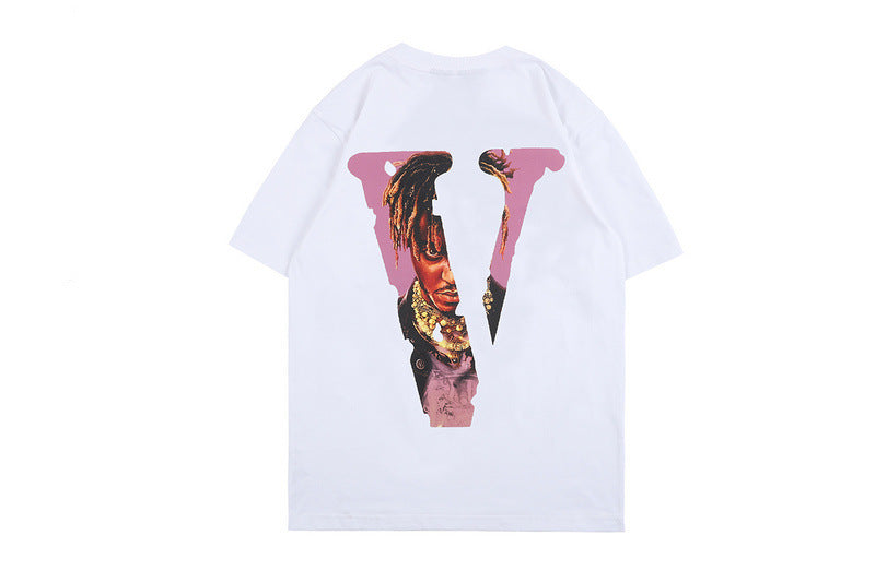 Vlone T Shirt Short Sleeve T-Shirt Printed High Street Hip Hop Men'S And Women'S Able Half Sleeve