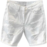 Men White Shorts Denim Shorts Men's Casual Summer