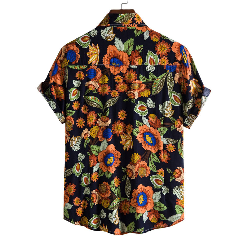 Camp Collar Shirt Printed Shirt Short Sleeve