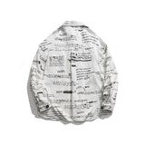 Man Fall Outfis Autumn Clothing Street Hip-Hop Creative Full Printed Contrast Color Pocket Shirt Boys Loose Top