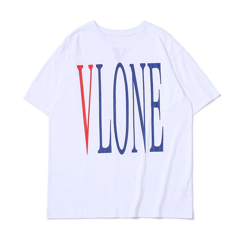 Vlone T Shirt Halfsleeve Summer Wear Printed Cotton Loose Male And Female Couple Short Sleeve Tshirt