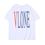 Vlone T Shirt Halfsleeve Summer Wear Printed Cotton Loose Male And Female Couple Short Sleeve Tshirt