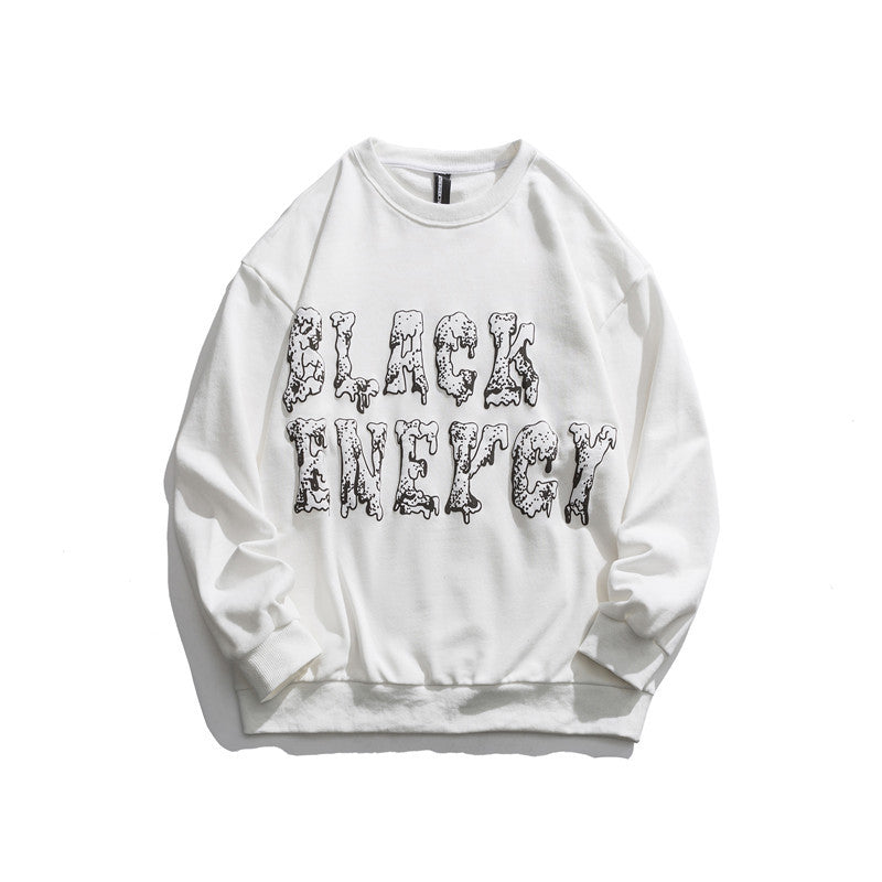 Crew Neck Sweatshirts for Men Men's Clothing Autumn Printed Crew Neck Casual Couple Sweater