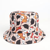 Bucket Hat Fishing Cap Cotton Print Fisherman Hat Cartoon Animal Pattern Sesame Street Sun Hat