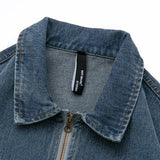 Men Denim Jackets Patchwork Lapel Denim Jacket Vintage