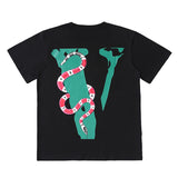 Vlone T Shirt Frieds Viper V Printed Loose Round Neck Short Sleeve T-Shirt
