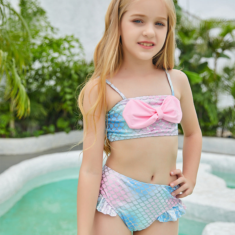 Children Swimsuit Bowknot Cute Bikini Swimsuit for Girls