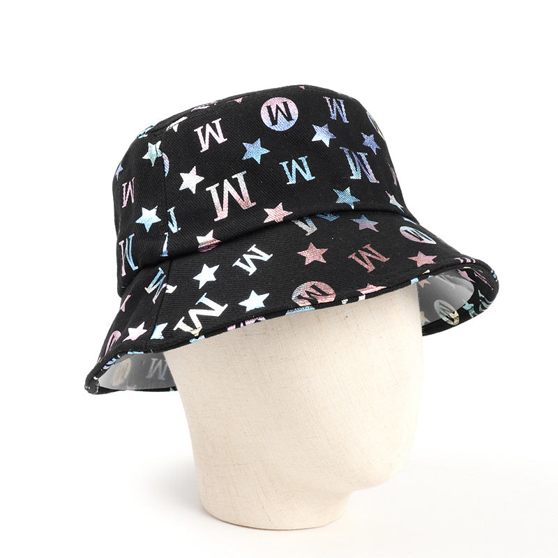Bucket Hat Fishing Cap Cotton Print Fisherman Hat Female Print