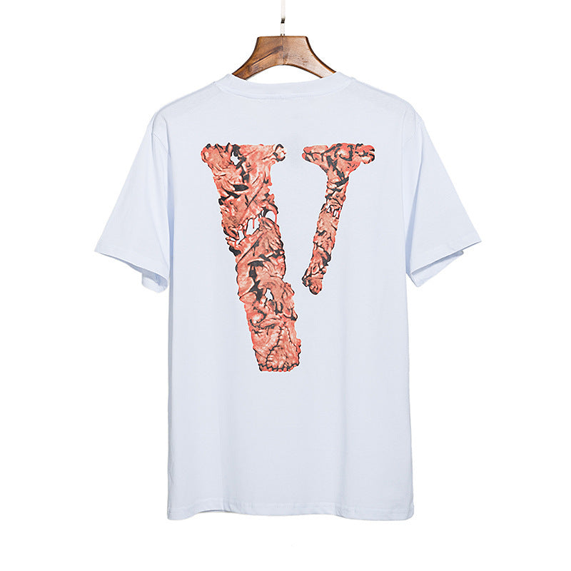 Vlone T Shirt Half Sleeve Men'S And Women'S Loose Short Sleeve T-Shirt