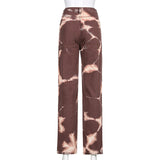 Julia Fox Low Rise Jeans Old Straight Fashion Color Contrast Slimming Casual Pants