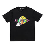 Vlone T Shirt Rainbow Smiley Face Short Sleeve Men And Women Loose Half-Sleeve Summer Wear