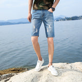 Men Denim Shorts Ripped Denim Shorts Stretch Summer Thin